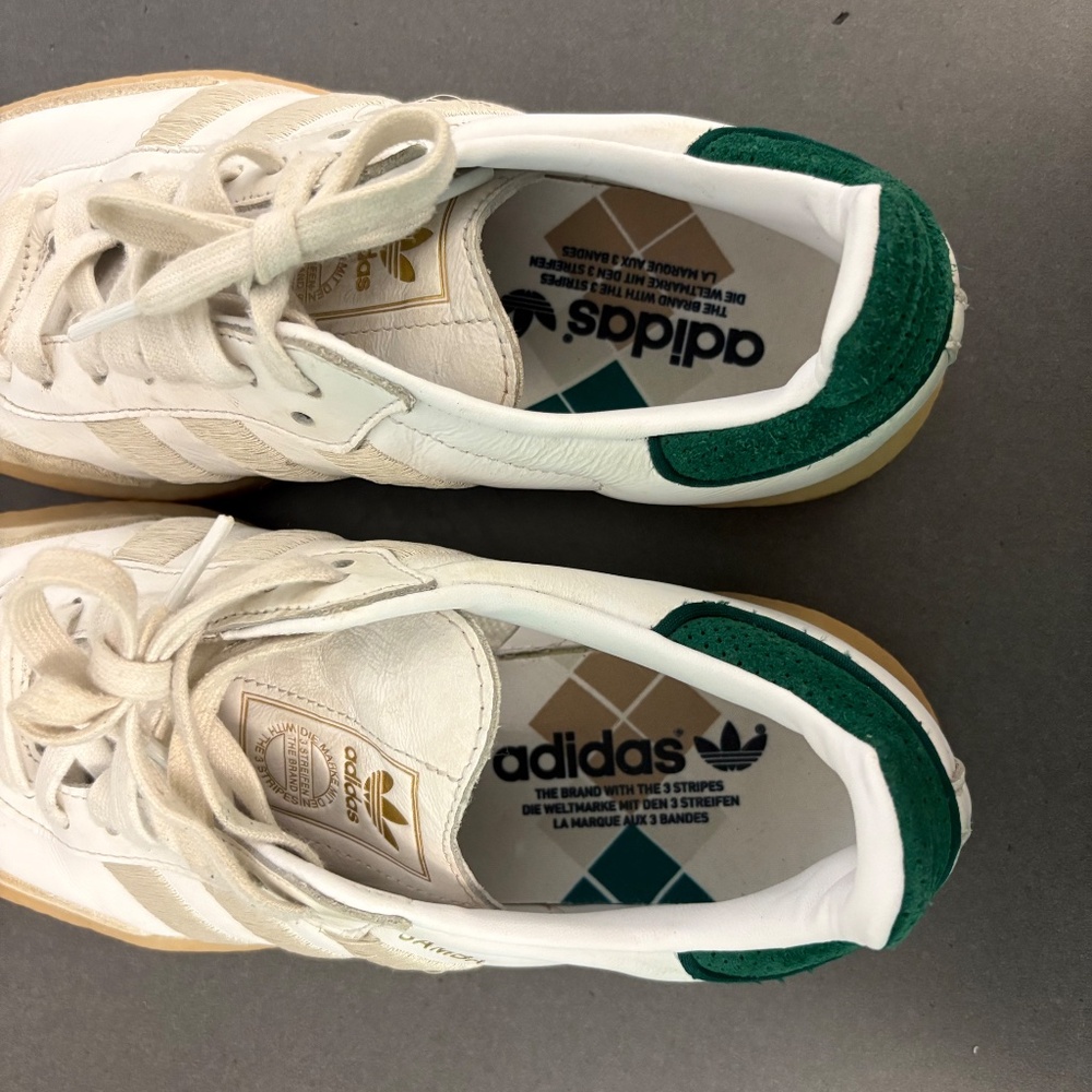 Adidas Originals Sambae Leather Womens 8.5 Sneakers 'Off White Green' IF7162 - Picture 11 of 13